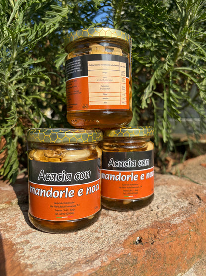 MIELE DI ACACIA CON MANDORLE E NOCI