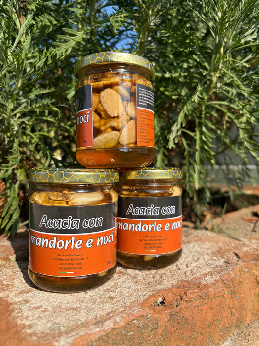 MIELE DI ACACIA CON MANDORLE E NOCI